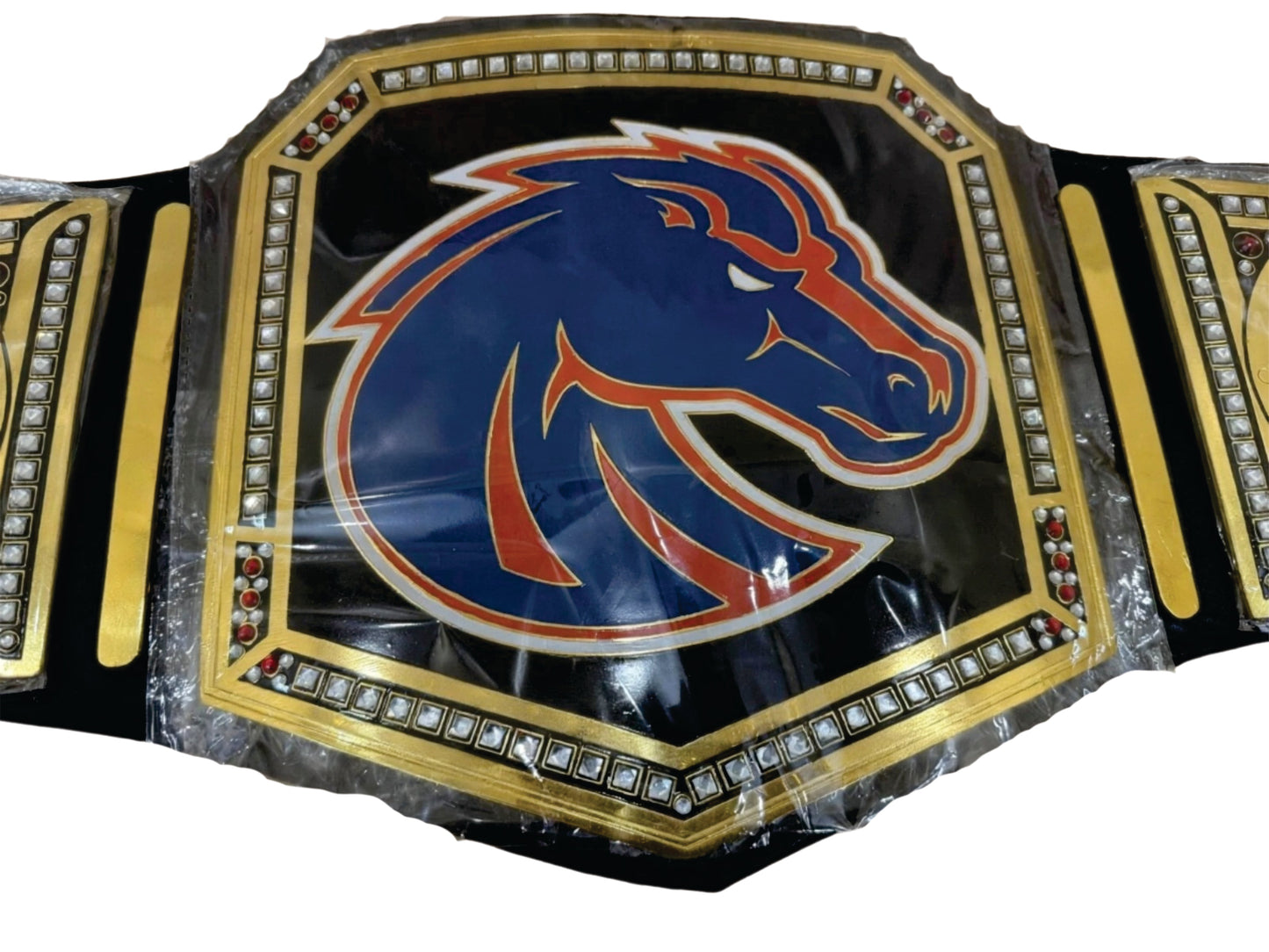 Boise State Broncos National Legacy Title Championship Belt Black Strap