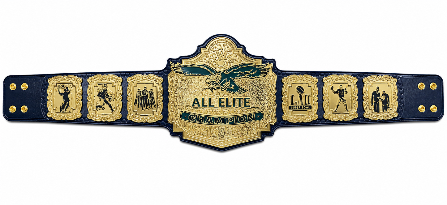 Philadelphia Eagles Super bowl Championship Title Belt Adult Size 2mm Brass