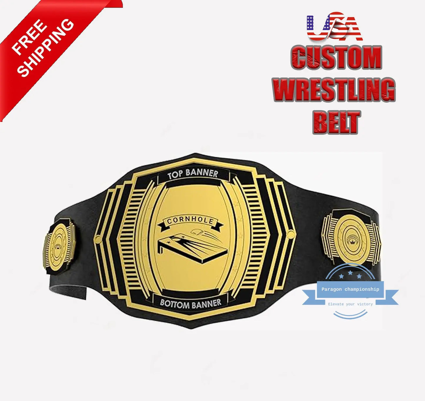 Engraved Custom  4lb Wrestling Championship Belt – Customizable Plates