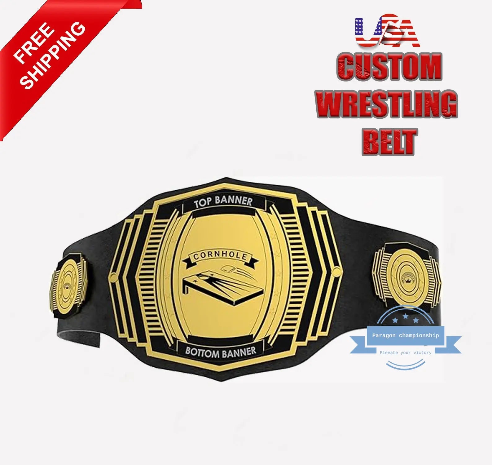 Engraved Custom  4lb Wrestling Championship Belt – Customizable Plates