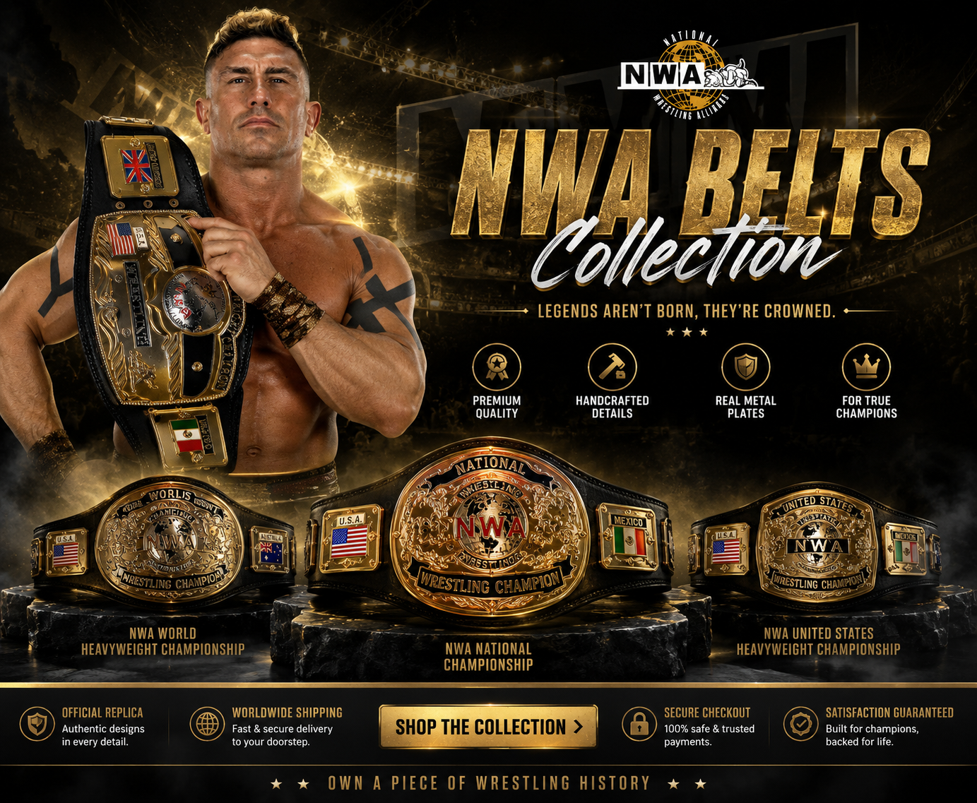 NWA Title Belts for Sale – Replica Championship Belts