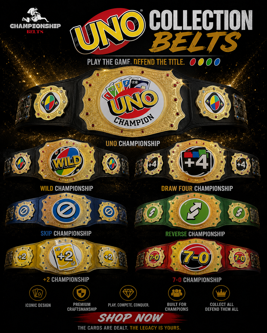 UNO Champion Belts for Sale – Custom Gaming Awards