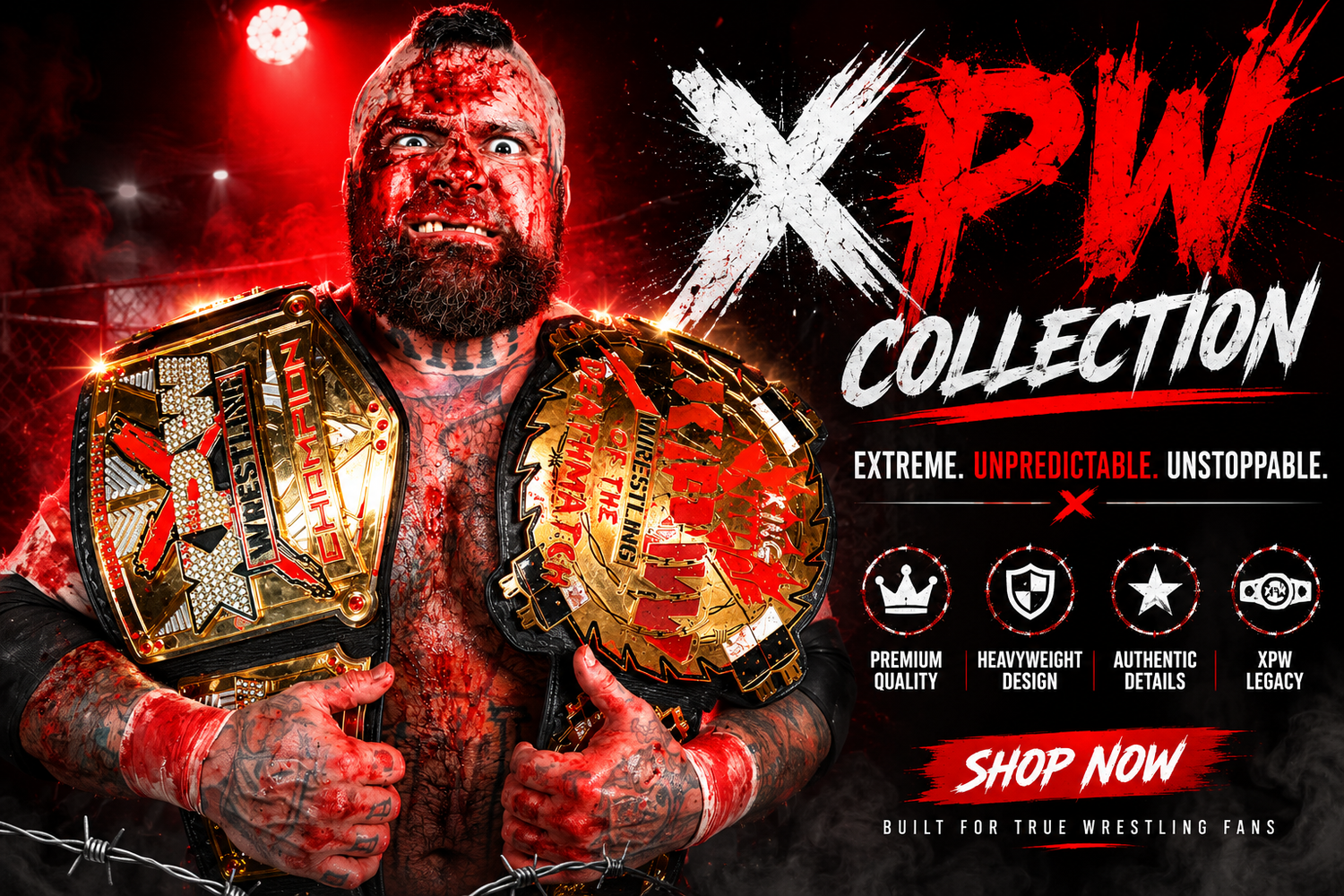 XPW Championship Belts – Buy Custom Extreme Wrestling Titles