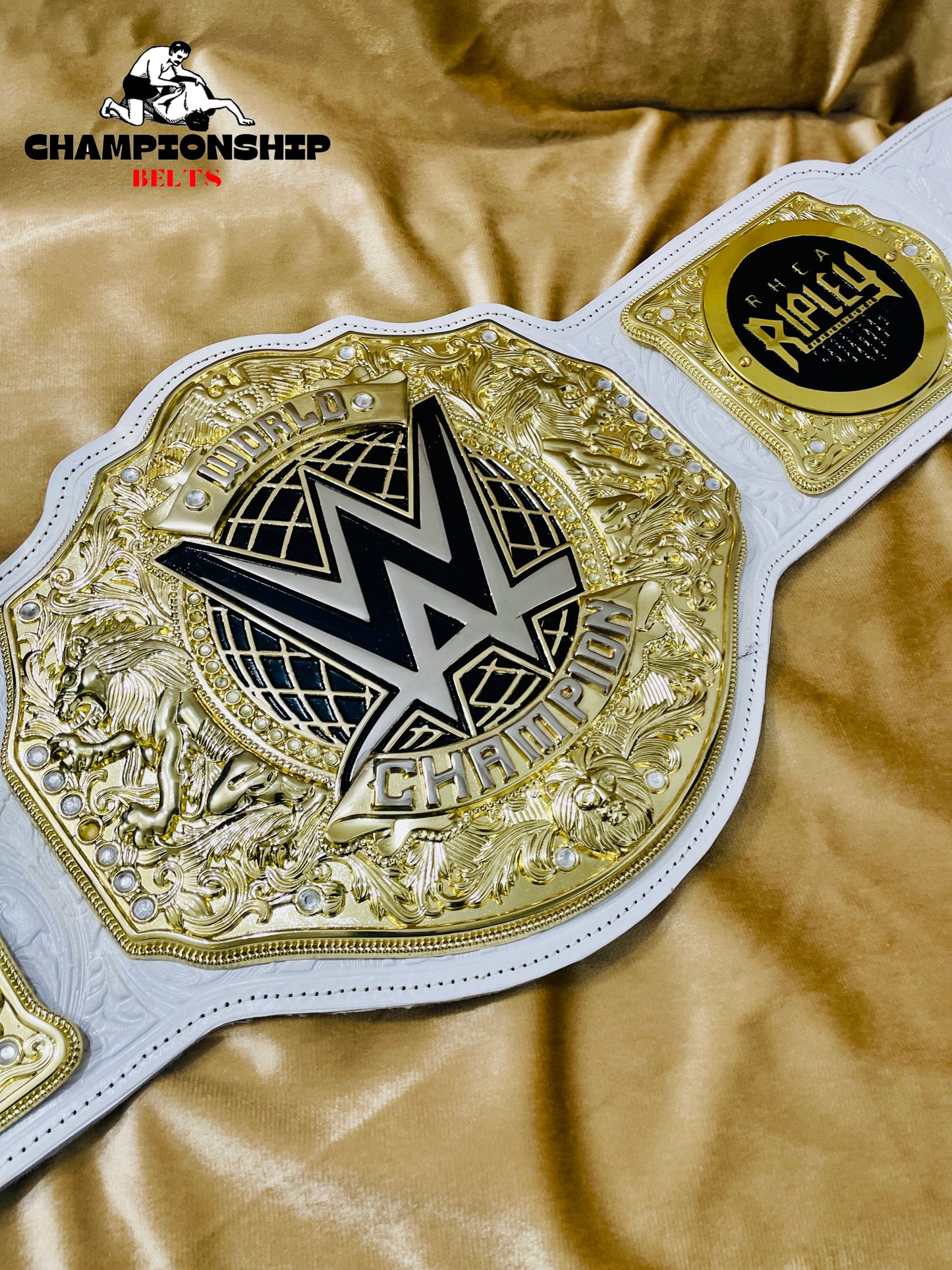 NEW World Heavy Weight Championship Replica Title Belt White Strap