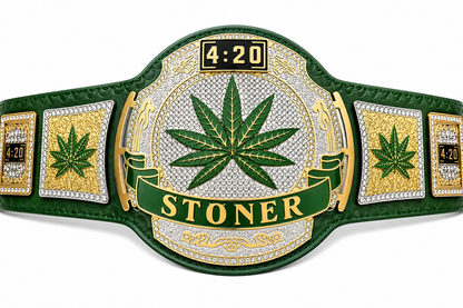 Smoker Stoner Weed 420 Heavyweight Wrestling Championship Replica Belt Brass