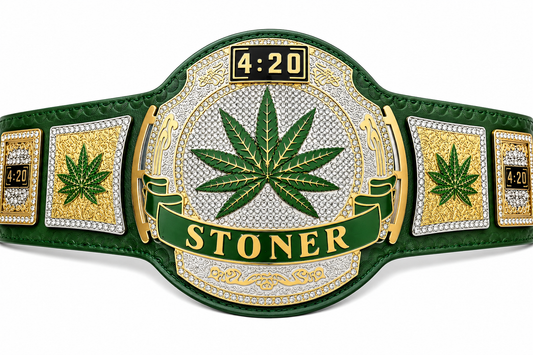 Smoker Stoner Weed 420 Heavyweight Wrestling Championship Replica Belt Brass
