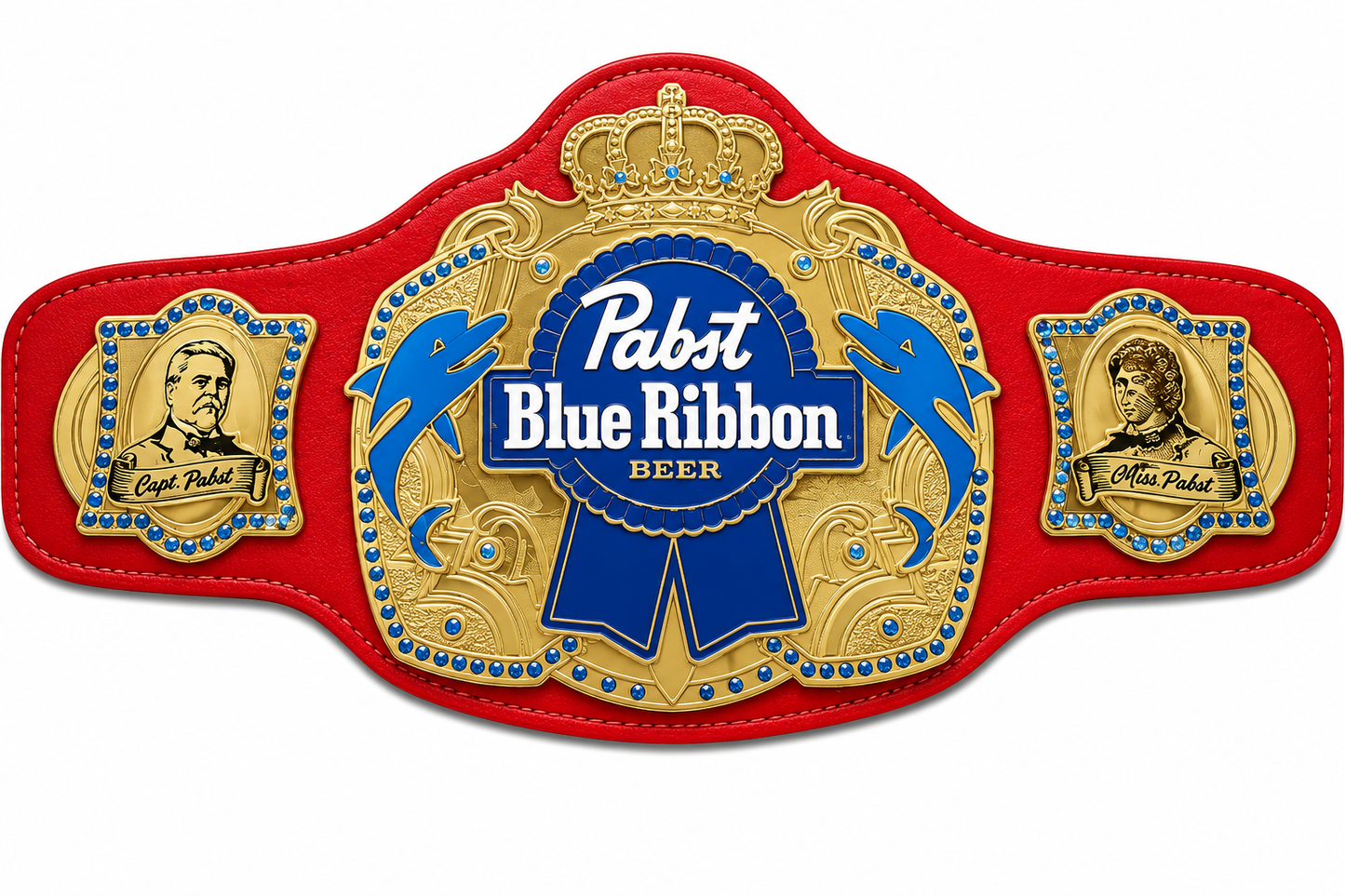 NEW Pabst Blue Ribbon Championship belt Adult Size Replica 2mm ZINC
