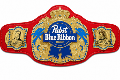 NEW Pabst Blue Ribbon Championship belt Adult Size Replica 2mm ZINC