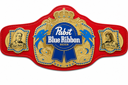NEW Pabst Blue Ribbon Championship belt Adult Size Replica 2mm ZINC