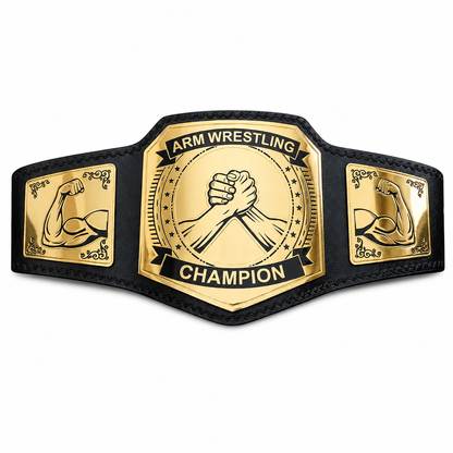 New Custom Arm Wrestling Champion Belt Black Gold Championship Title Belt