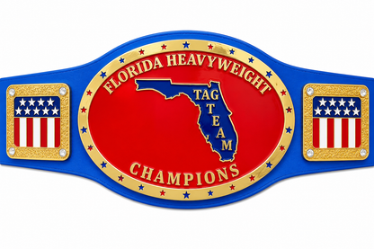 Florida tag team NWA Heavyweight Championship Replica Belt Adult 2mm Brass