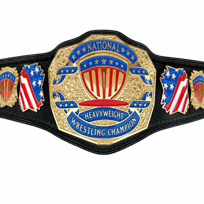 National Heavyweight Wrestling Championship Replica Title Belt 4mm Brass