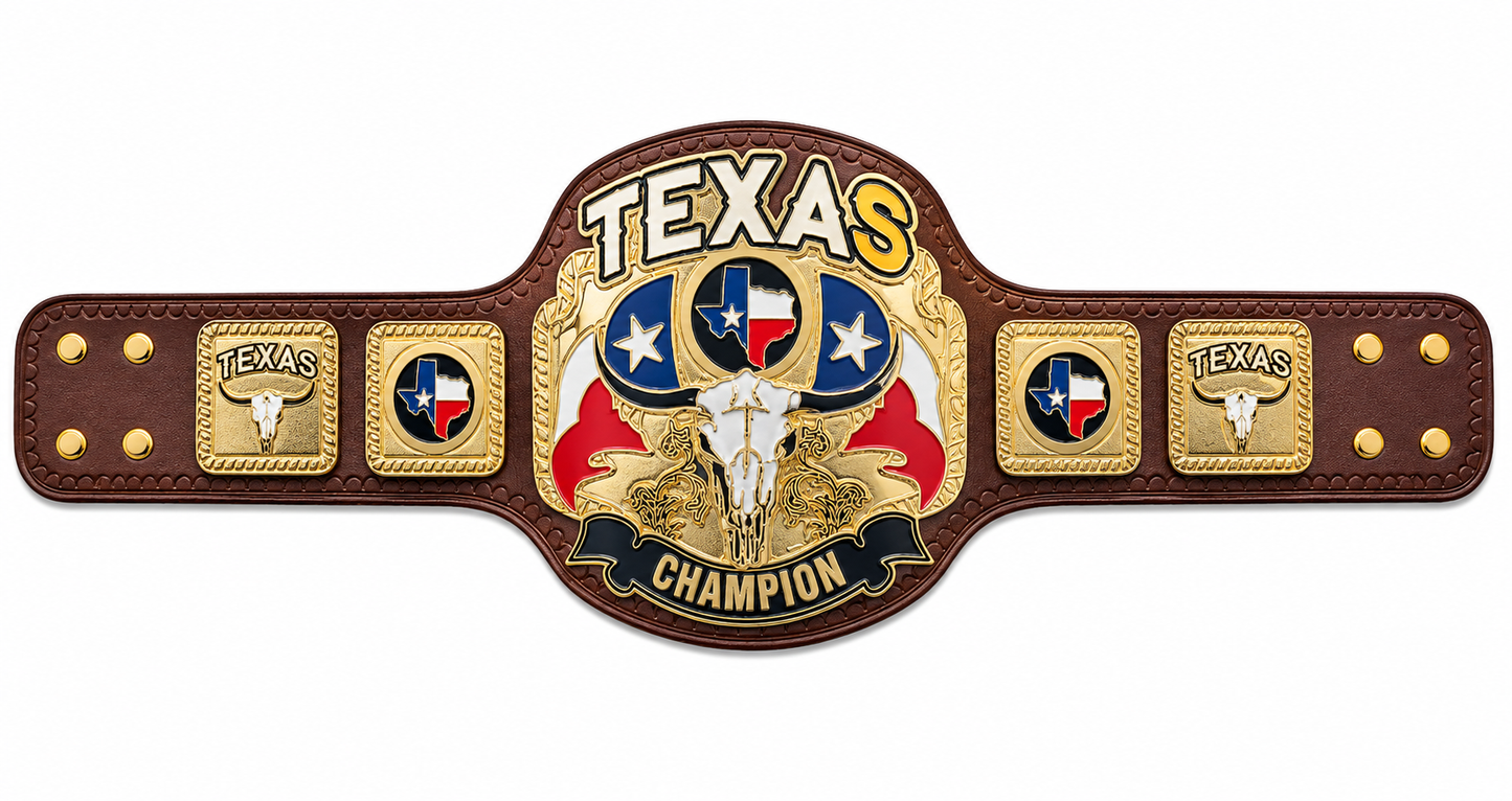 Texas Heavyweight Wrestling Championship Title Belt Adult Size