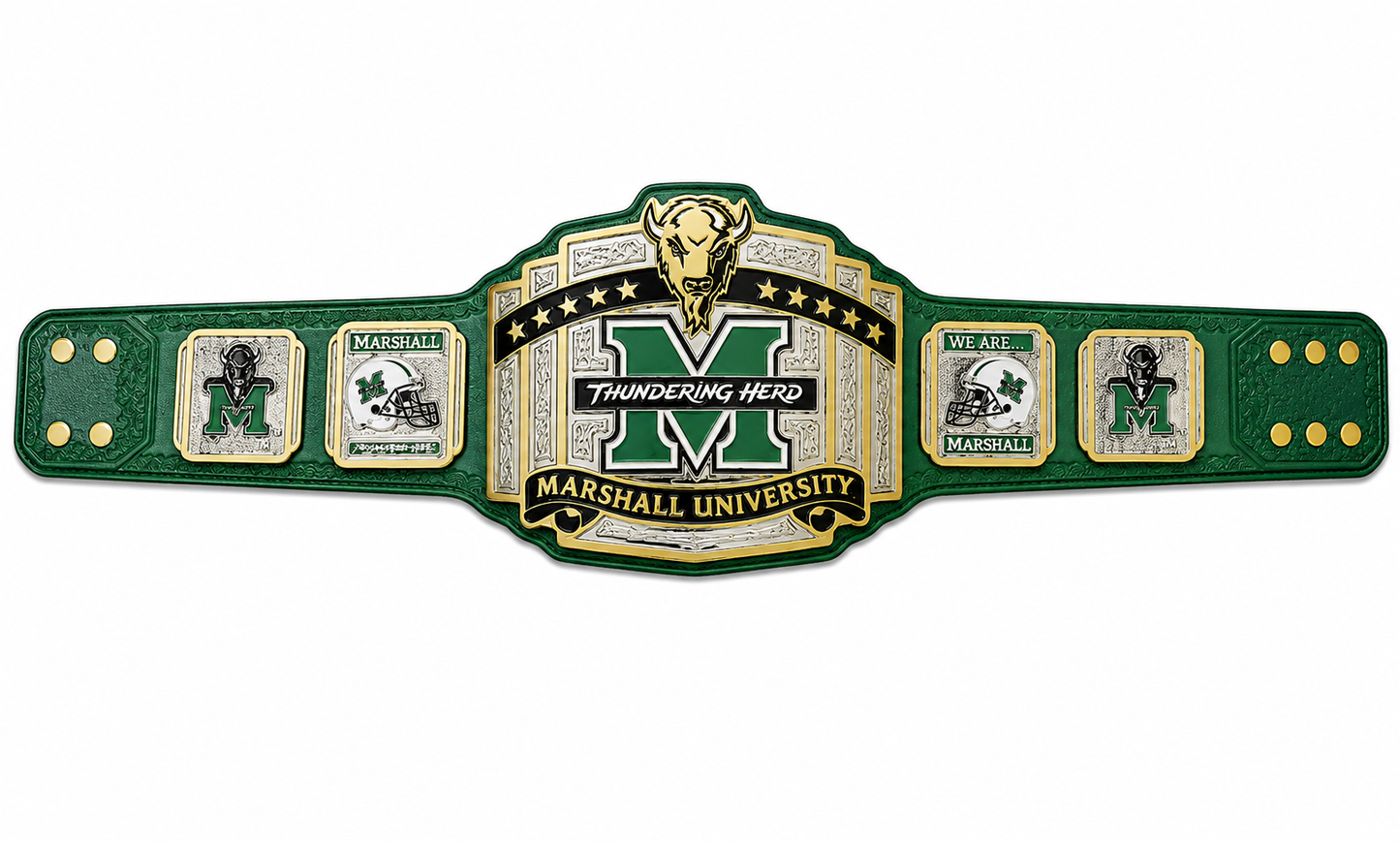 Marshall University Customized Championship Title Belt Adult Size
