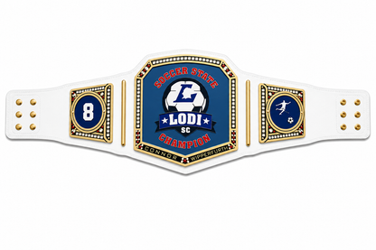 New Customise Soccer State Lodi Championship belt Adult Size