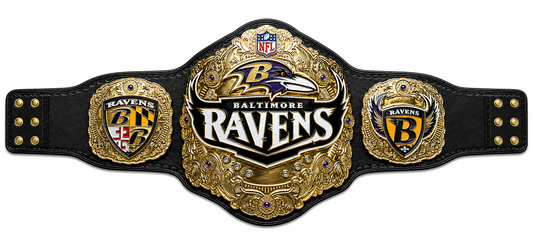 New BALTIMORE RAVENS NFL CHAMPIONSHIP BELT 4mm ZINC Leather Strap