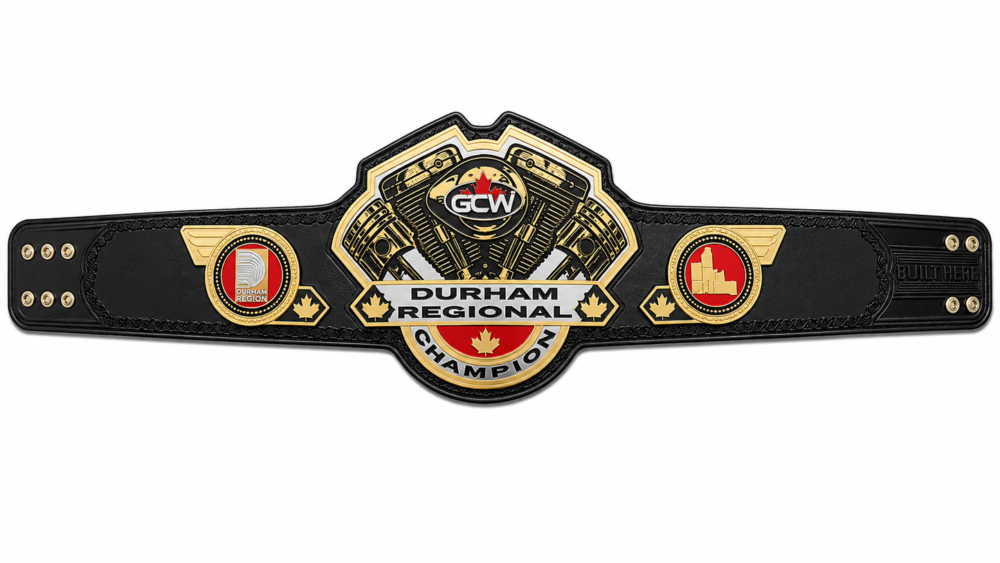 GCW Durham Regional Wrestling Championship Title Belt Adult Size Brass Plated
