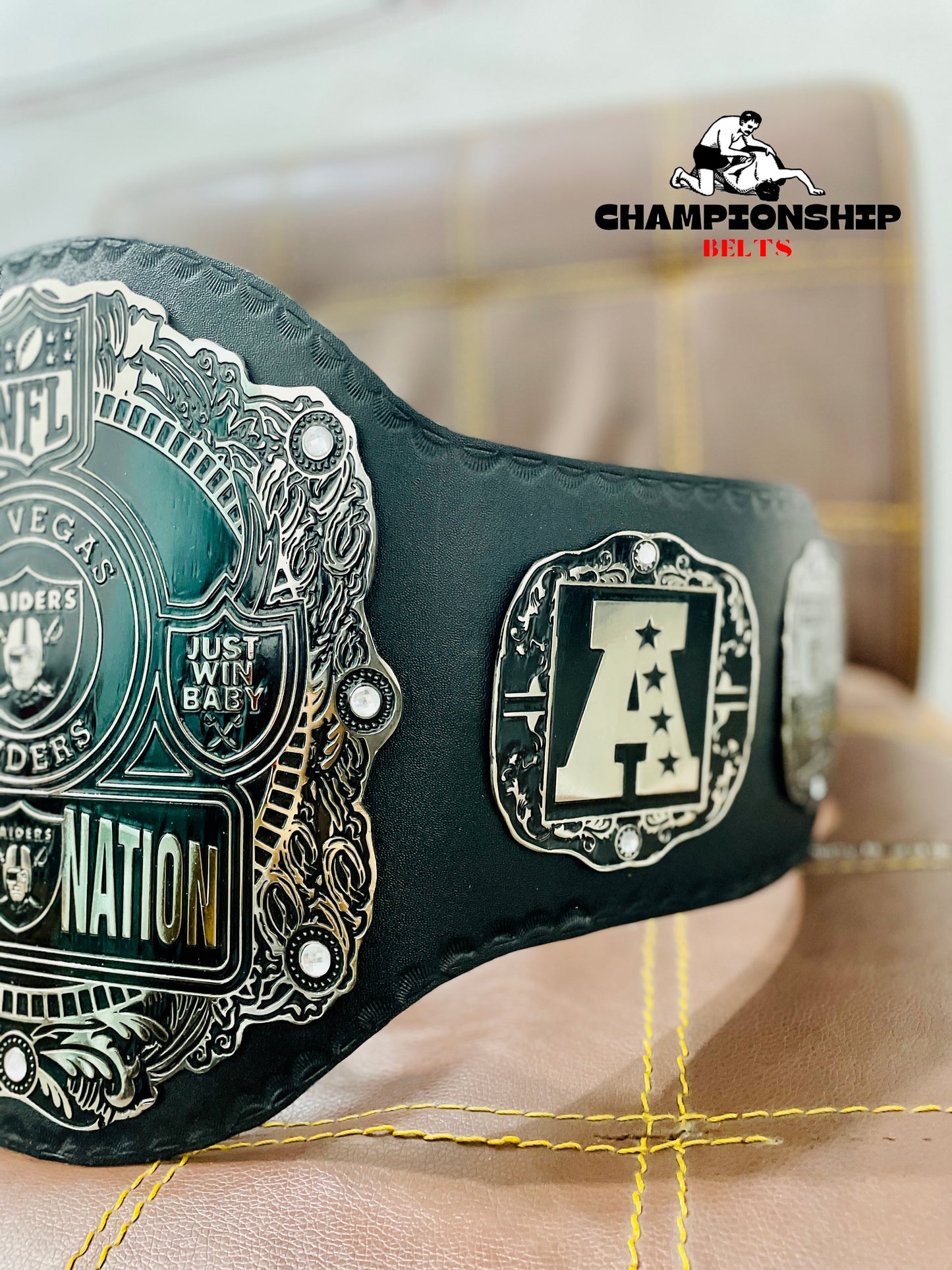 Las Vegas NFL Raider Heavyweight Championship Replica title Belt