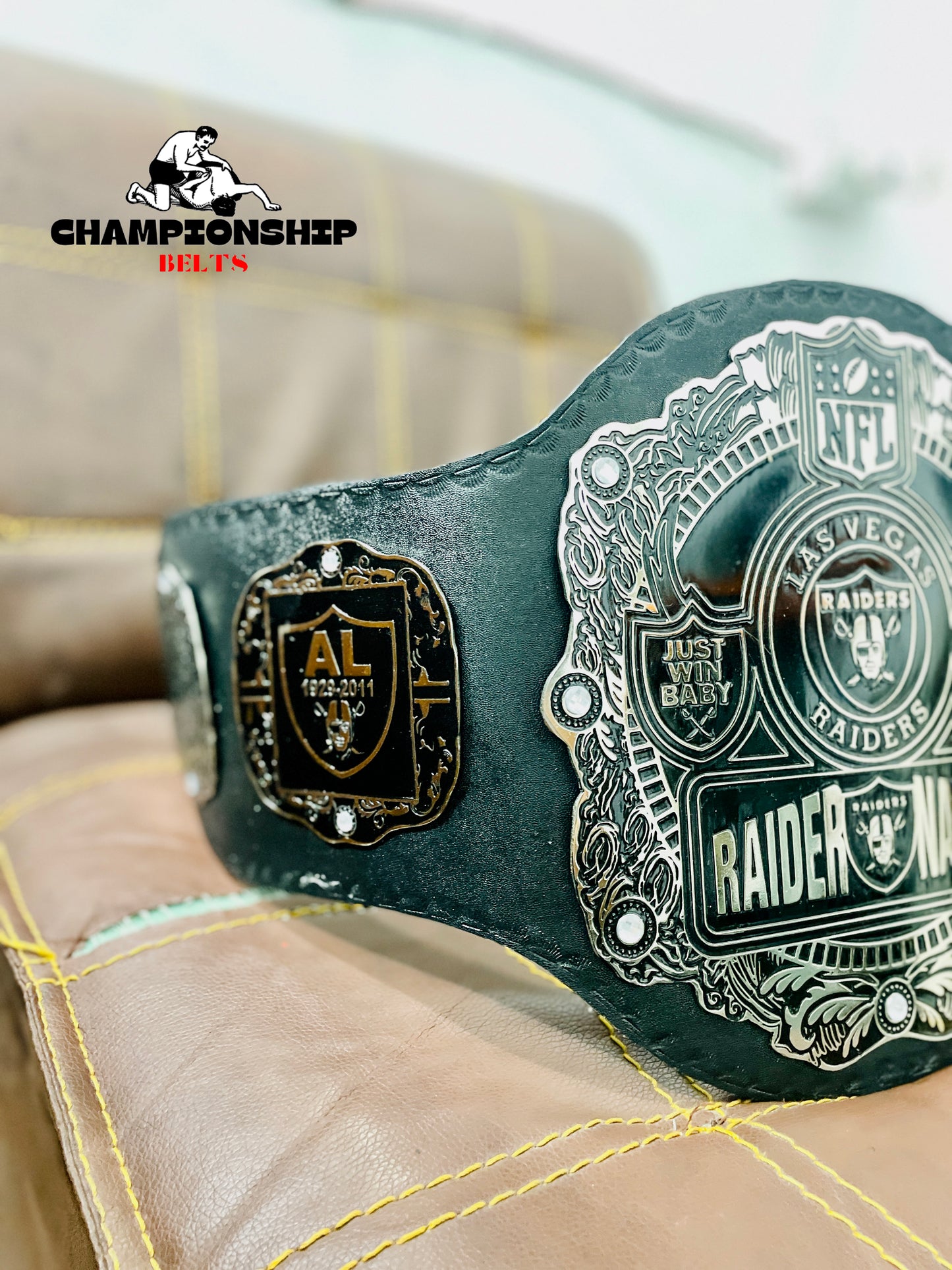 Las Vegas NFL Raider Heavyweight Championship Replica title Belt