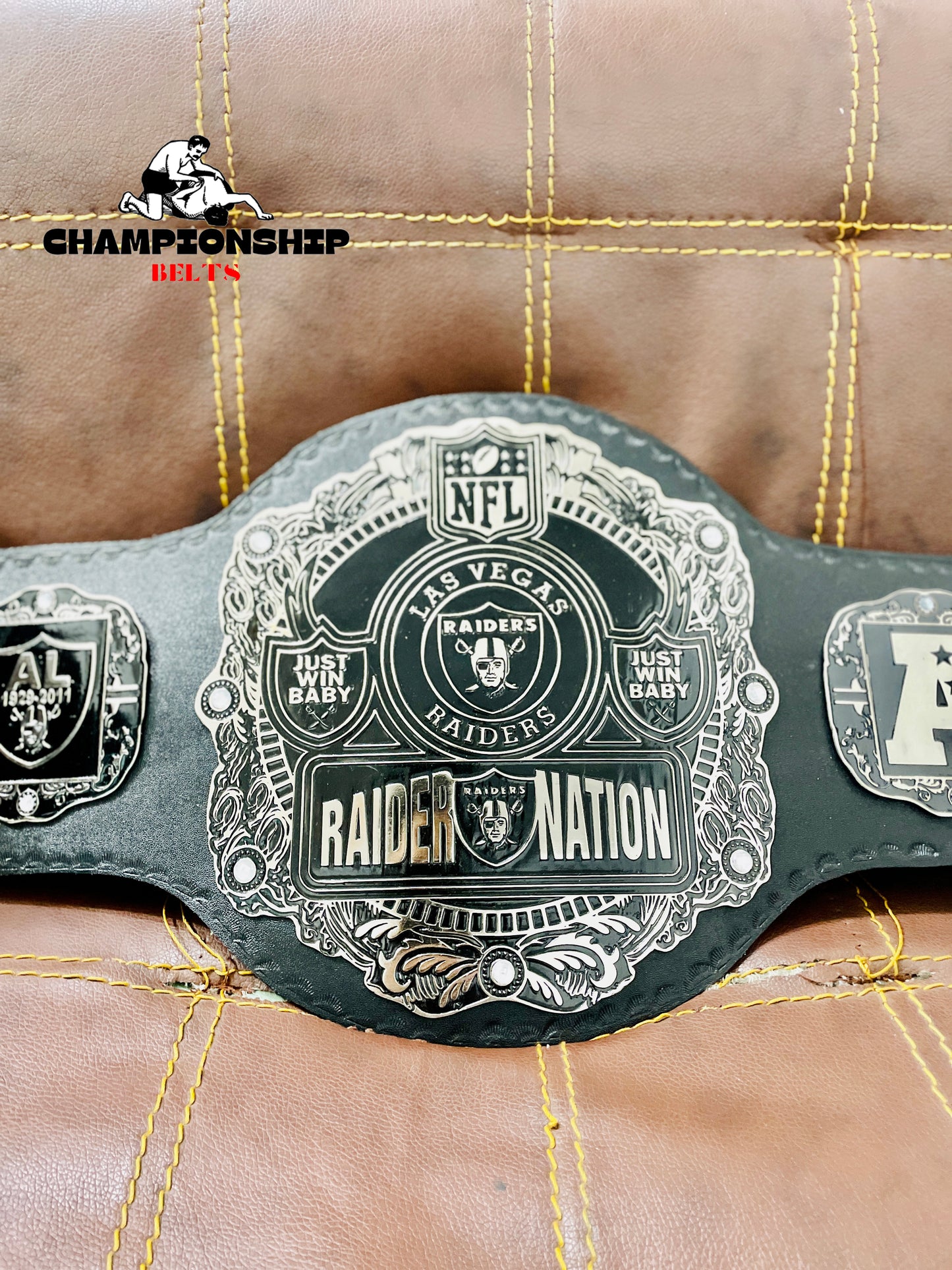 Las Vegas NFL Raider Heavyweight Championship Replica title Belt