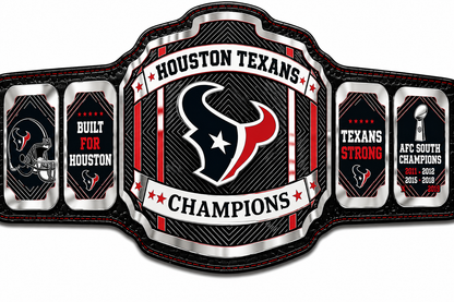 Custom Houston Texans team World Championship Belt Adult Size 2MM Brass