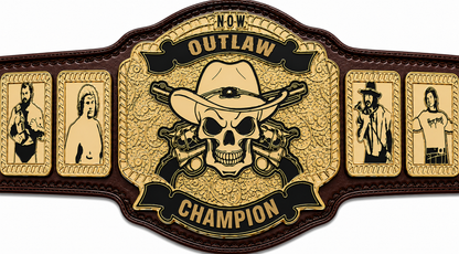 Northern Outlaw Wrestling Championship Title belt Adult Size Brass Plated