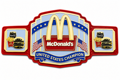 McDonalds United States Wrestling Championship Title Belt Adult Size