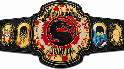 Mortal Kombat Wrestling Championship title belt Adult Size Brass Plated
