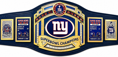 NewYork Giants Superbowl Championship Leather title belt Adult size Zinc Metal