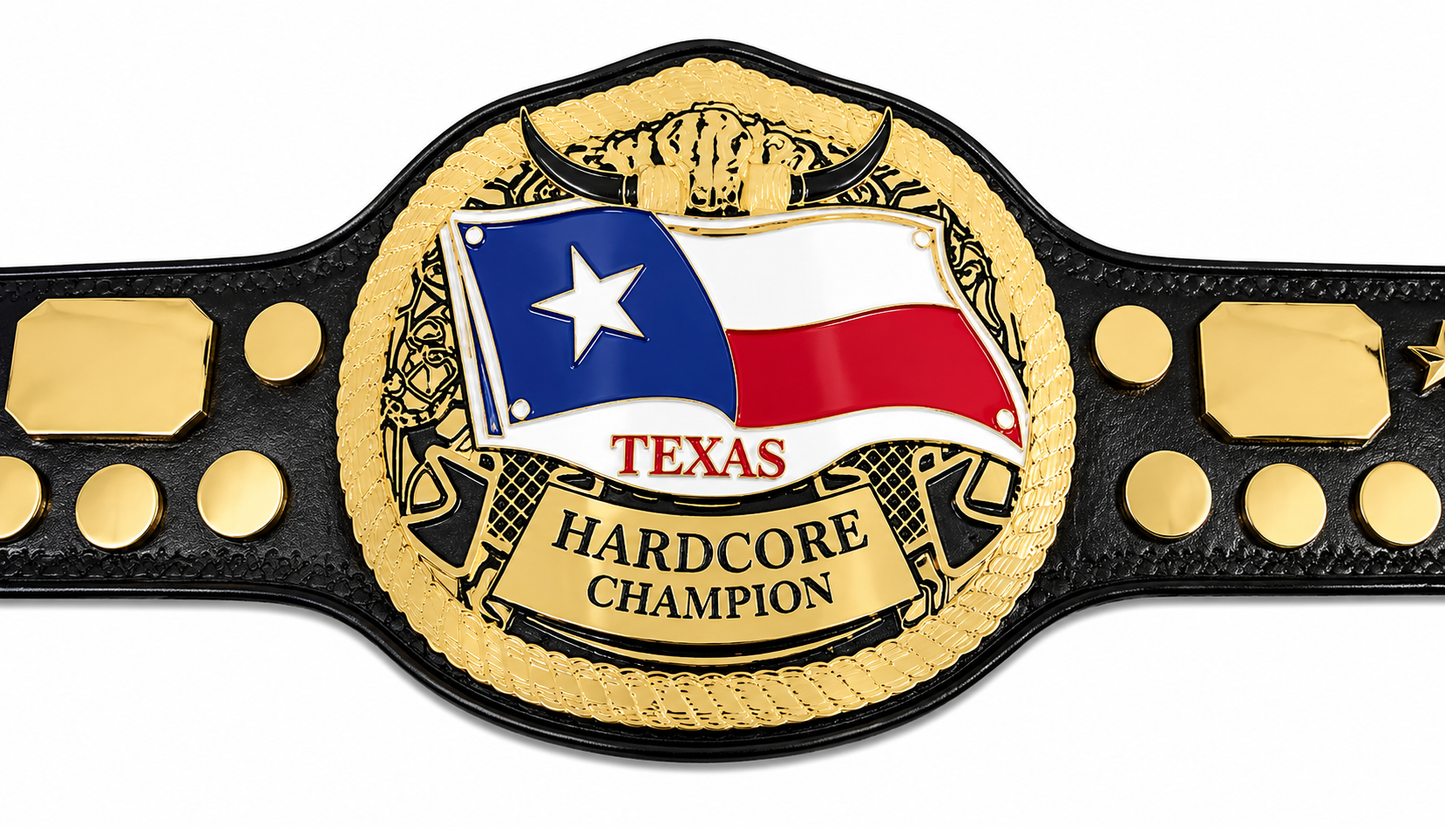 Texas Hardcore Wrestling Championship title belt Adult Size Brass Plated