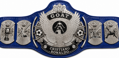 CR7 Football Goat Custom Wrestling Championship Title Belt Adult Size Brass Plat