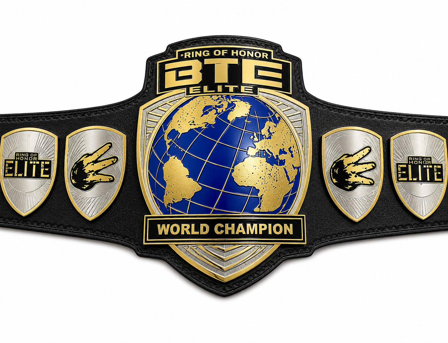 BTE World Championship Leather Belt 2MM Zinc Metal Plates Adult size
