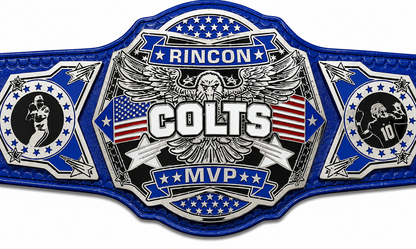 Rincon Colts Mvp Wrestling Championship Title Belt Adult Size Brass Plated