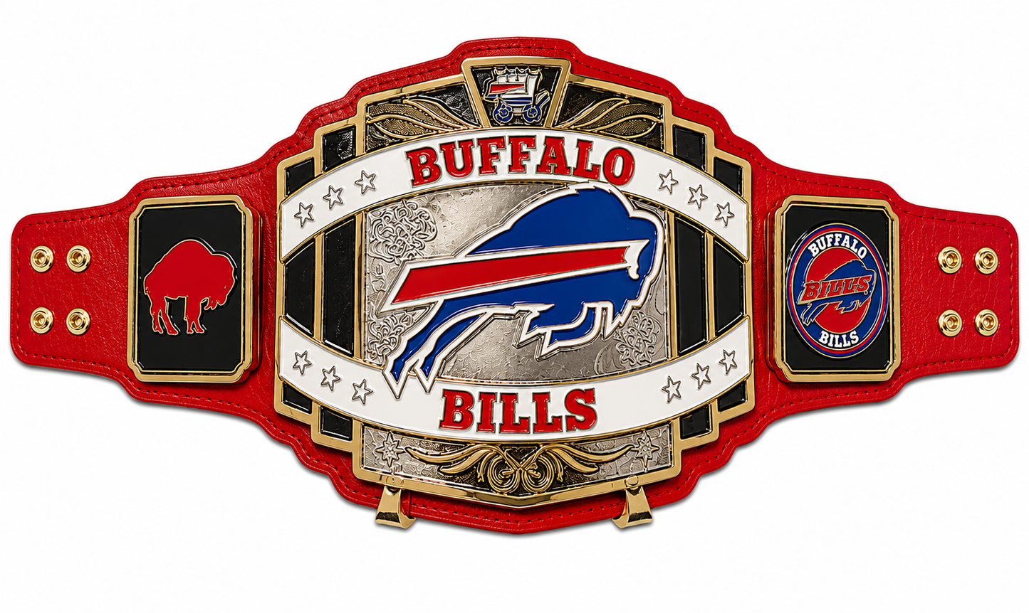 New Buffalo Bills Football Team NFL Championship Belt Adult Size 4mm zinc