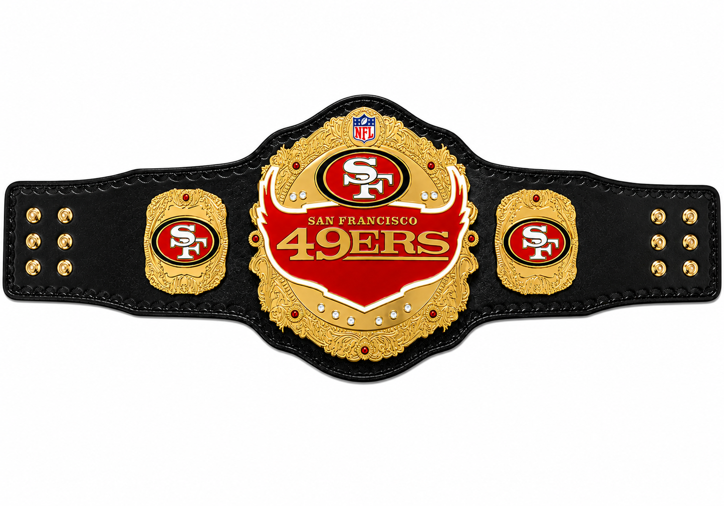 Custom San Francisco 49ers team World Championship Belt Adult Size 2MM Brass