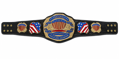 National Heavyweight Wrestling Championship Replica Title Belt 4mm Brass