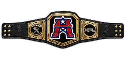New Customise Houston Roughnecks Championship Title Belt NFL Stacked Plated Belt