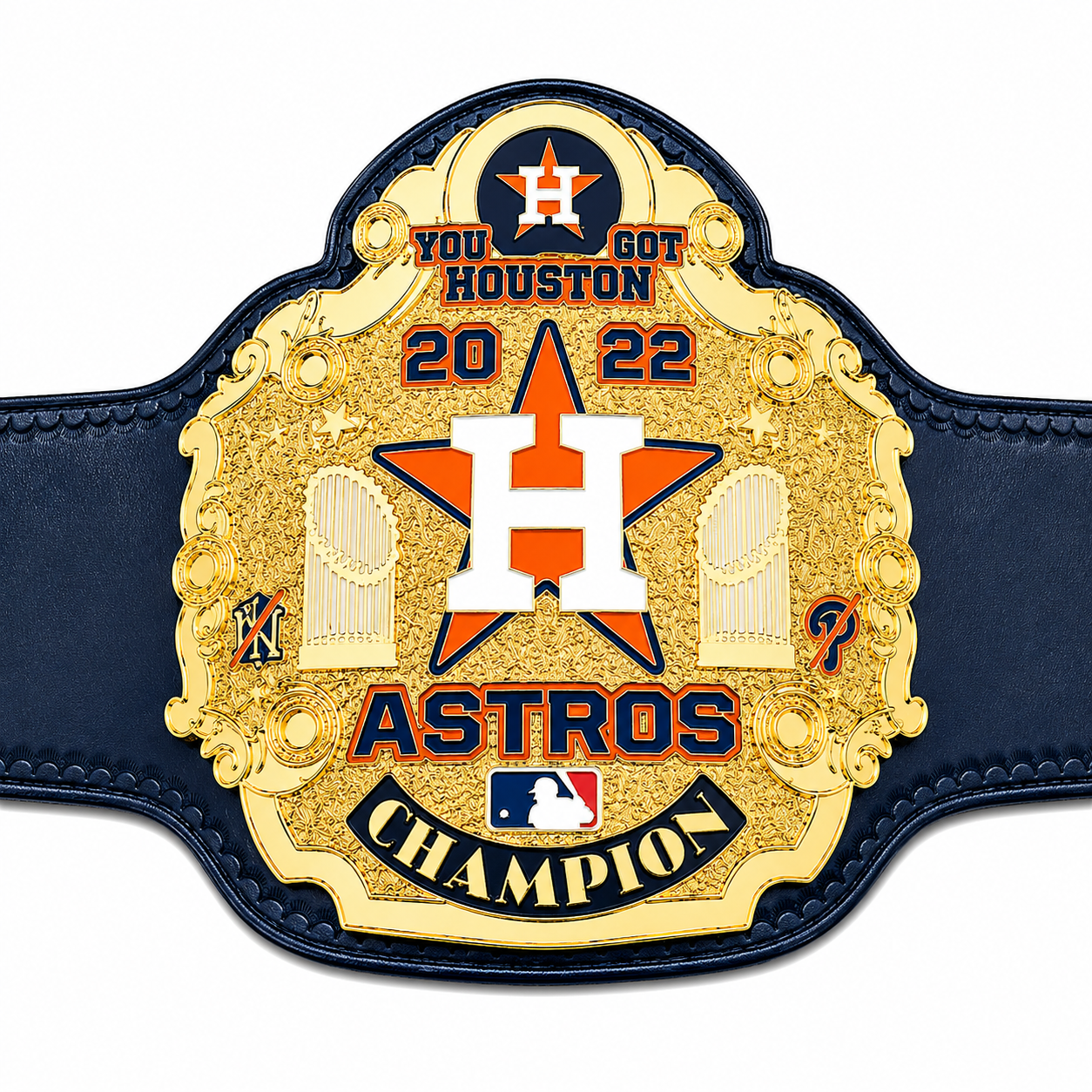 Huston Astros Custom Wrestling Championship Title Belt Adult Size