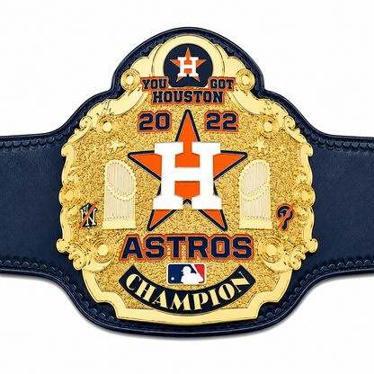 Huston Astros Custom Wrestling Championship Title Belt Adult Size