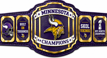Custom Minnesota Vikings team World Championship Belt Adult Size 2MM Brass