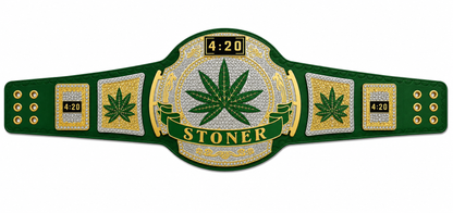 Smoker Stoner Weed 420 Heavyweight Wrestling Championship Replica Belt Brass