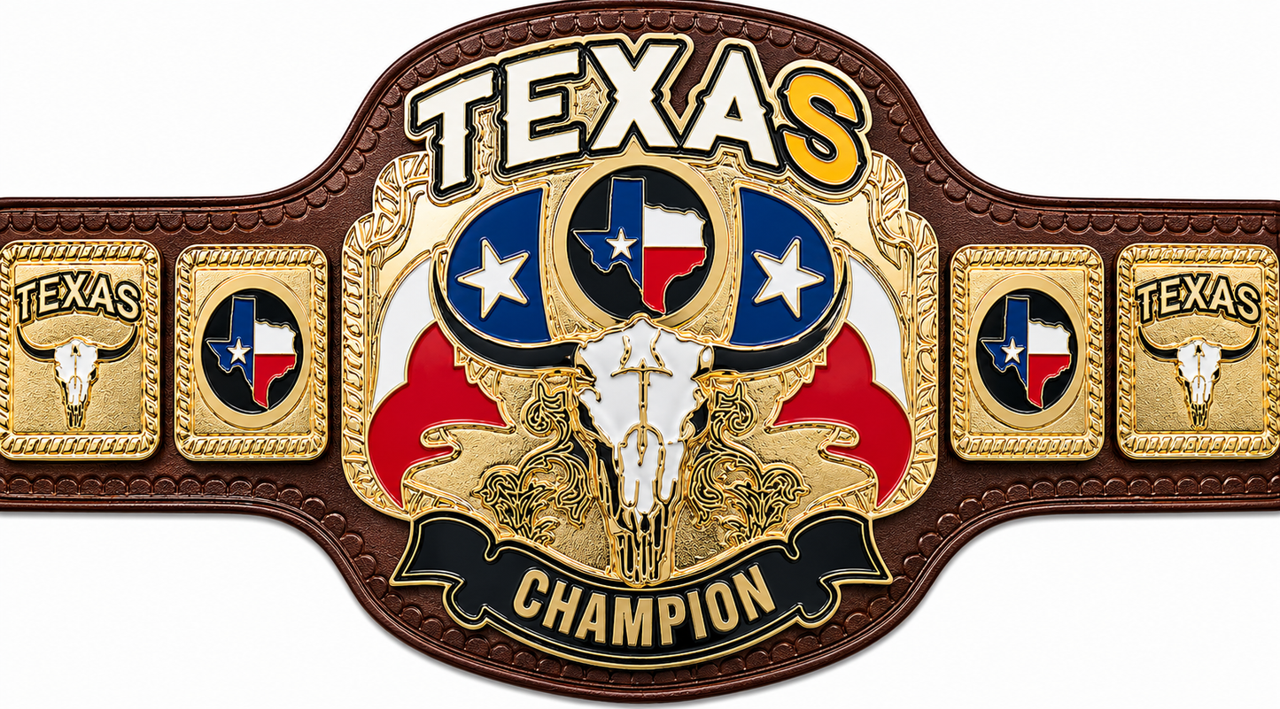 Texas Heavyweight Wrestling Championship Title Belt Adult Size