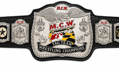 New MCW Tag team Wrestling Championship Title belt Zinc Metal Adult Size