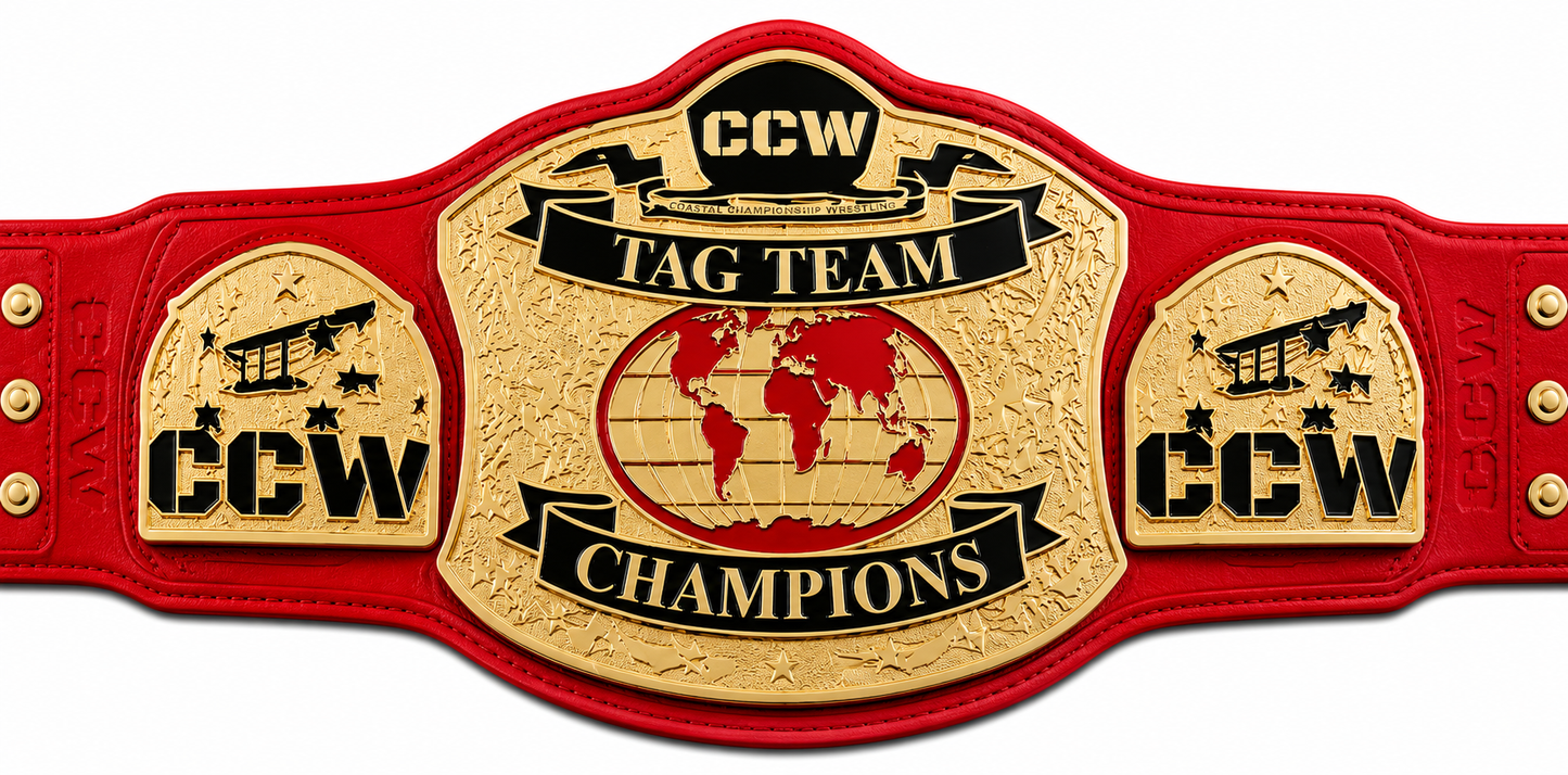New Customise CCW Tag team Costal Wrestling Championship Belt Adult Size