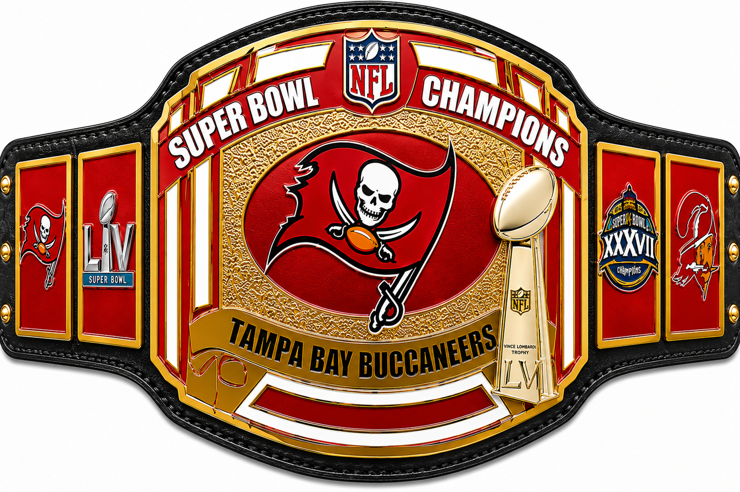 Tampa Bay Buccaneers Super Bowl Champion Title Belt 2MM Brass Adult Size
