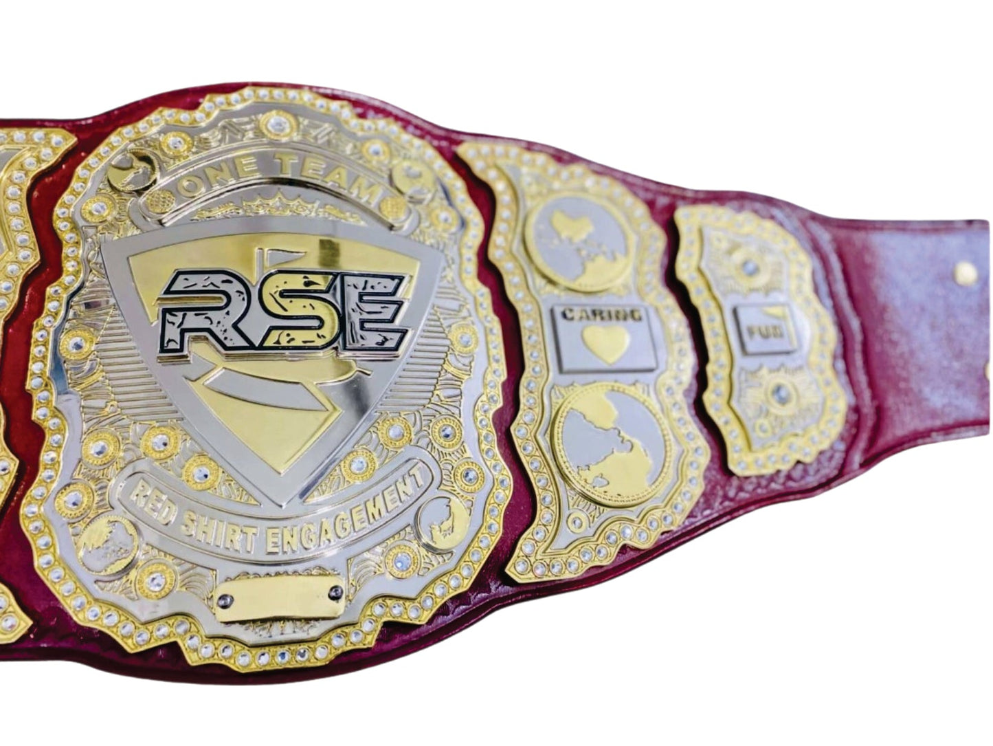 One Team Red Shirt Engagement Gold  Championship Belt