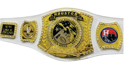 Houston Spinner White Federal Bureau of Investigation Champion Championship Belt
