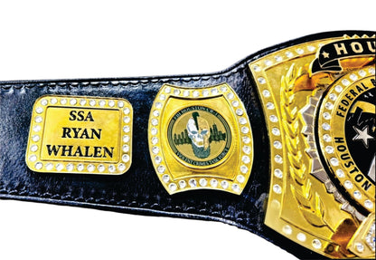 Houston Spinner Black Federal Bureau of Investigation Champion Championship Belt