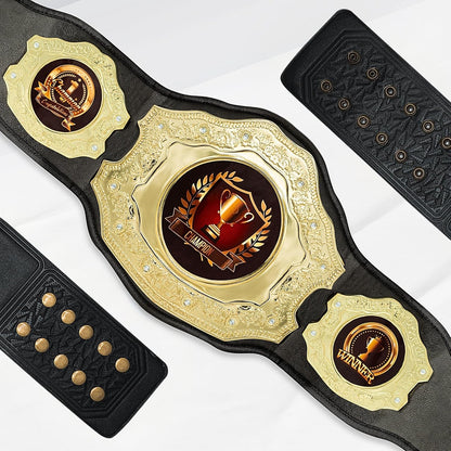 Real Leather Adult Size Die-Cast Championship Belt