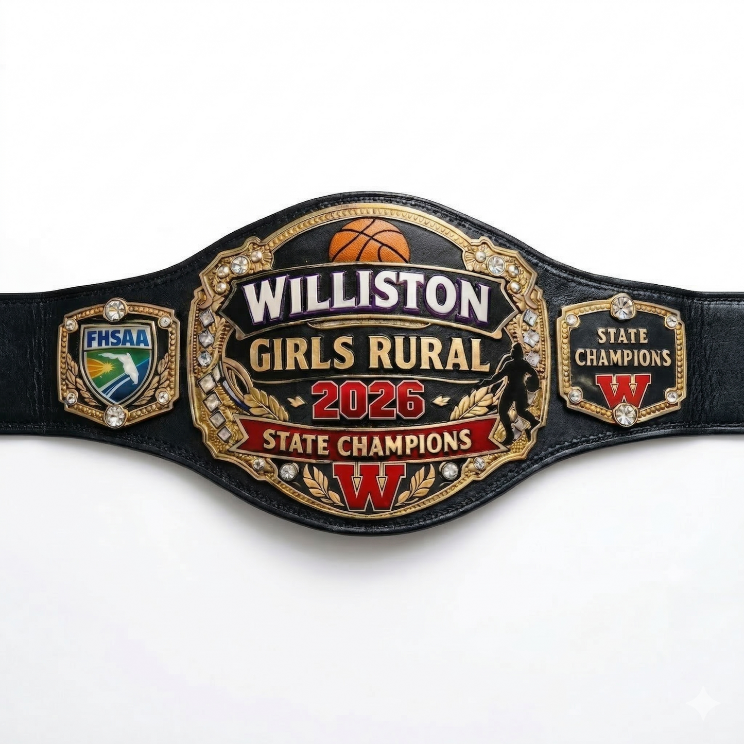 Custom Williston Girls Rural 2026 Basketball State Championship Belt